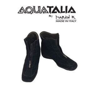 Aquatalia Black suede Ankle Boots. Sz 6.5